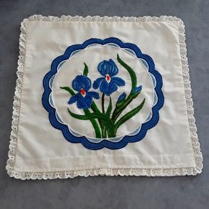 Hand embroidered pillow cover